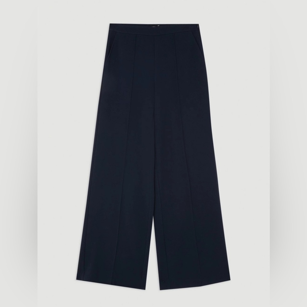 Karen Millen Premium Tailored Lined Mid Rise Wide Leg Pants